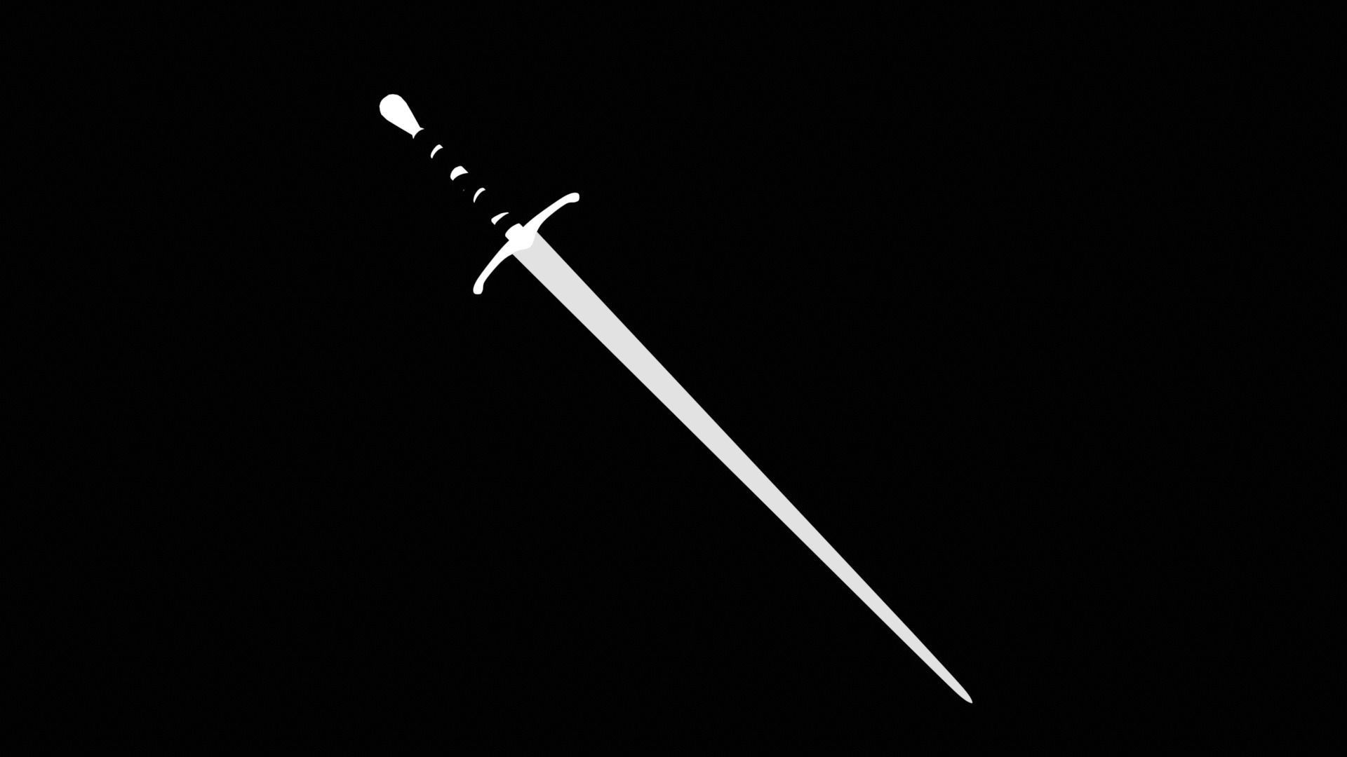 Long Sword with PBR material Game ready Low-poly 3D model_12