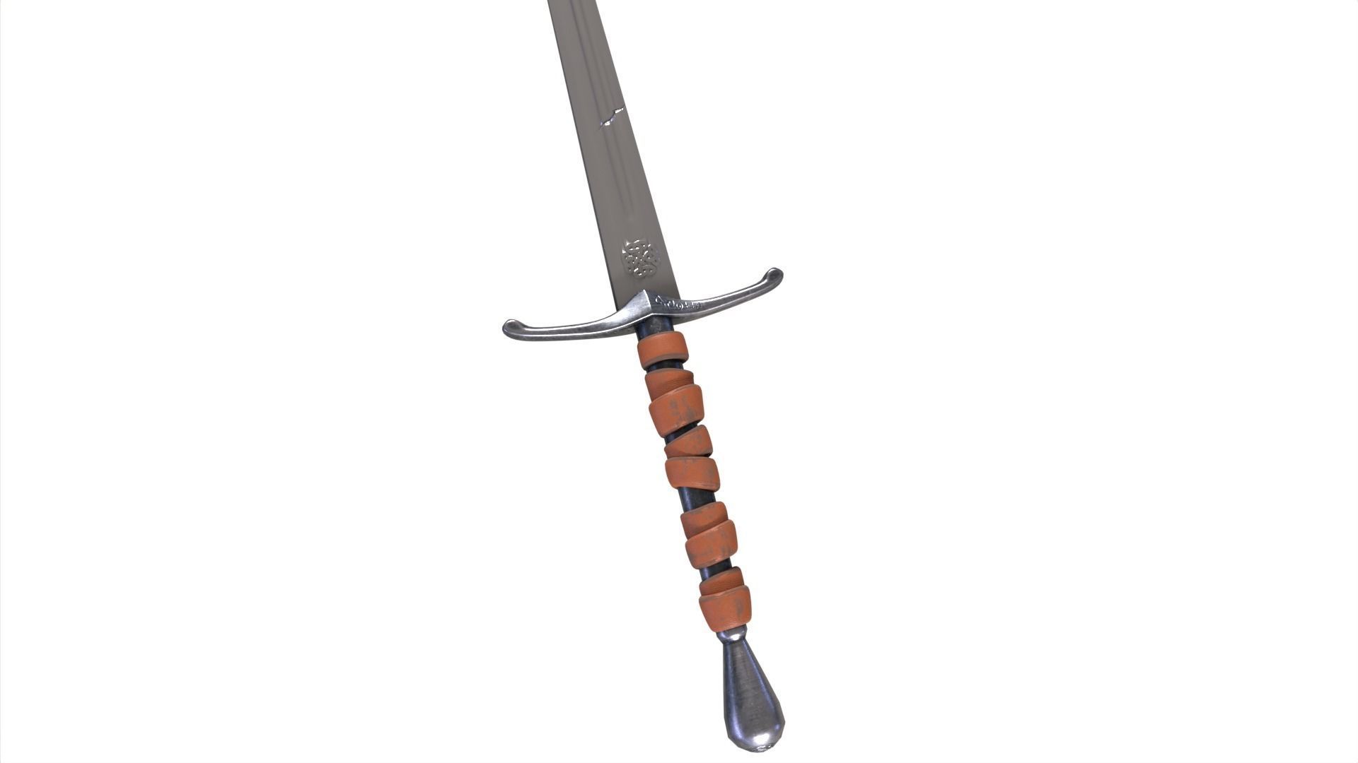 Long Sword with PBR material Game ready Low-poly 3D model_6