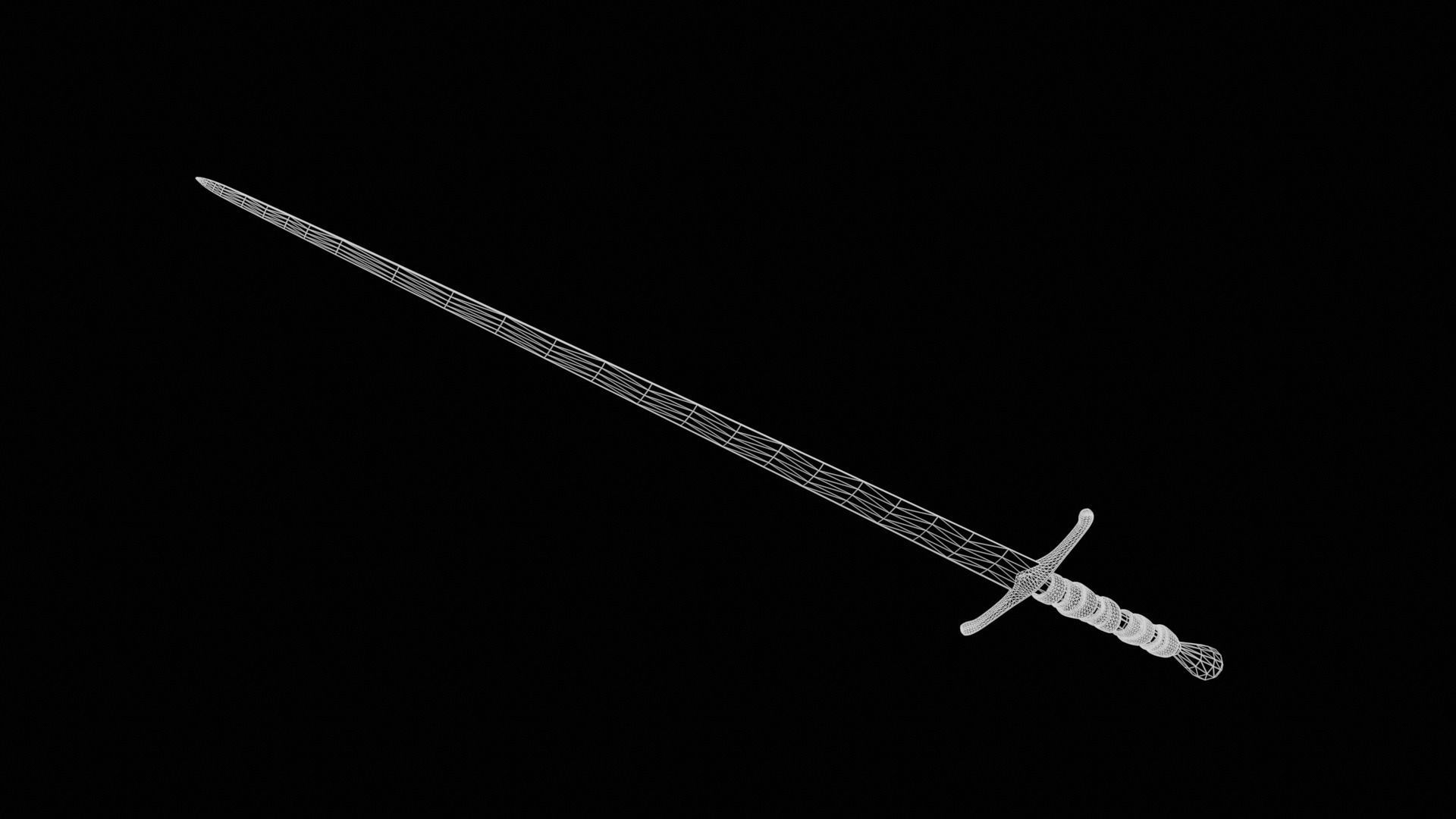 Long Sword with PBR material Game ready Low-poly 3D model_43