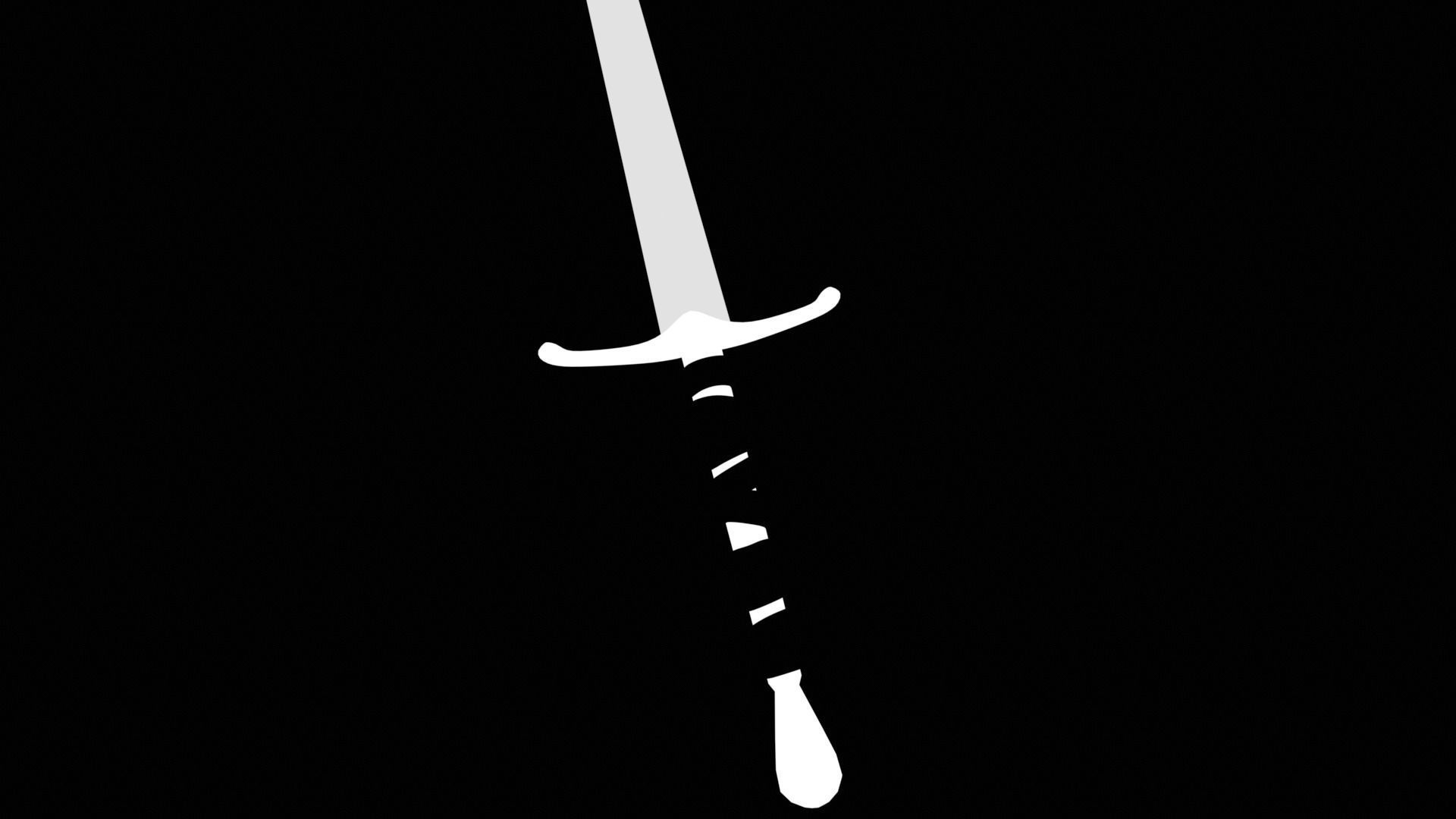 Long Sword with PBR material Game ready Low-poly 3D model_17