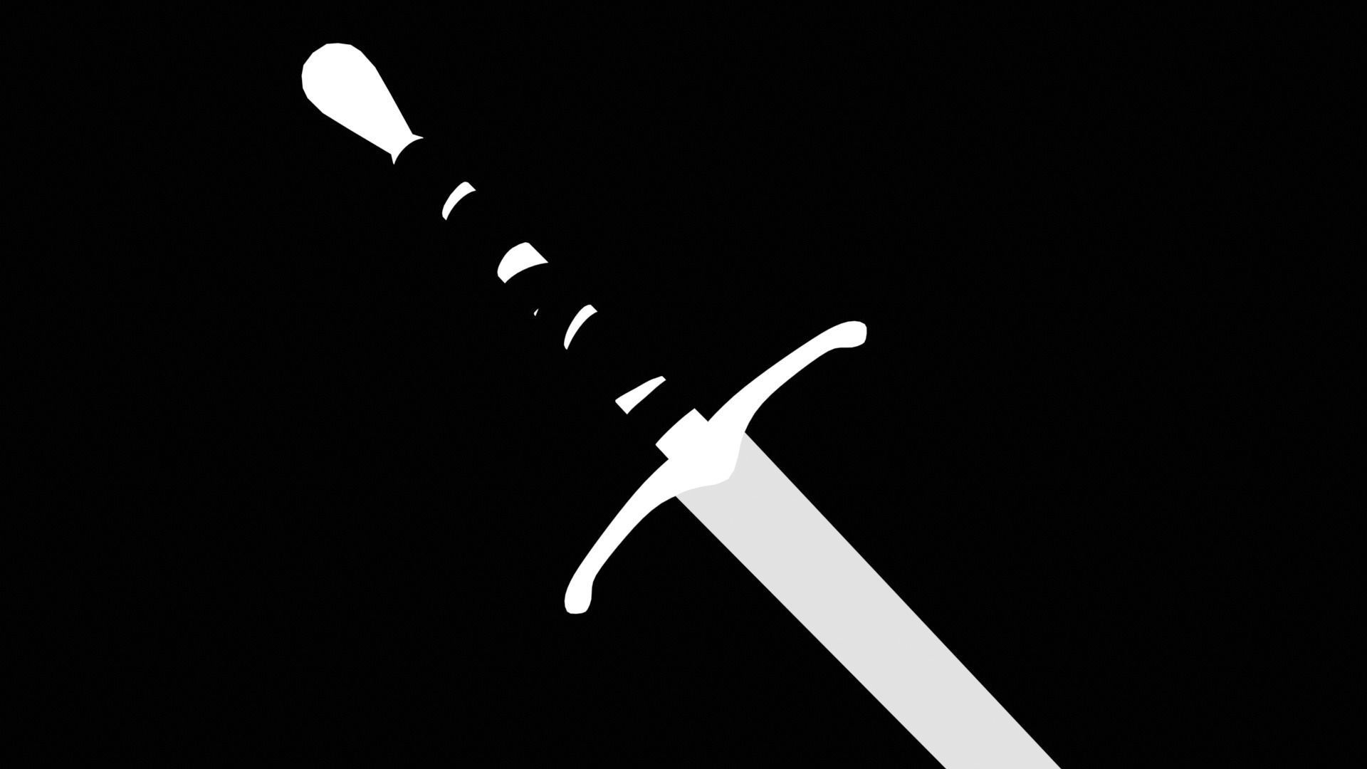 Long Sword with PBR material Game ready Low-poly 3D model_13