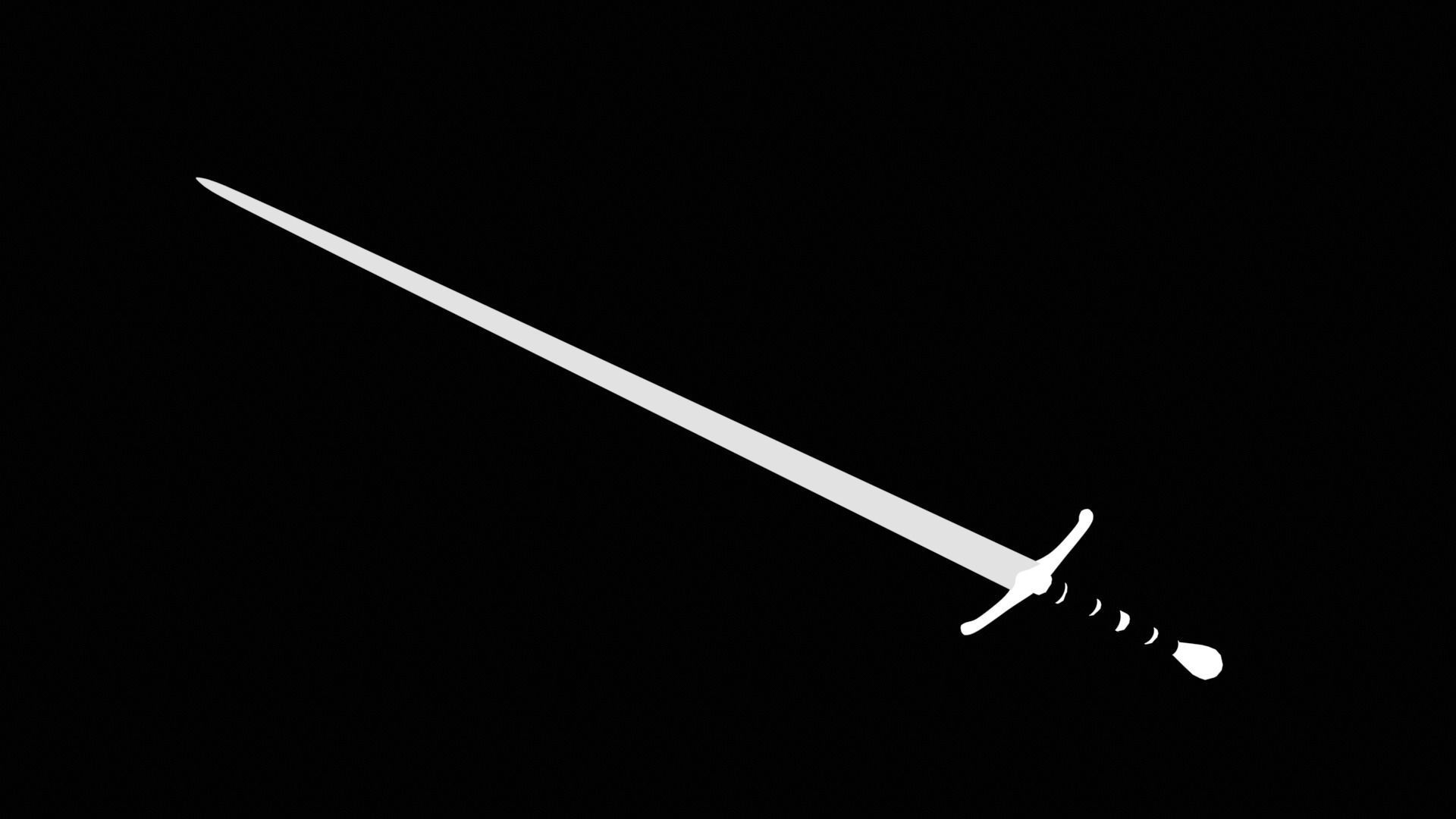 Long Sword with PBR material Game ready Low-poly 3D model_19