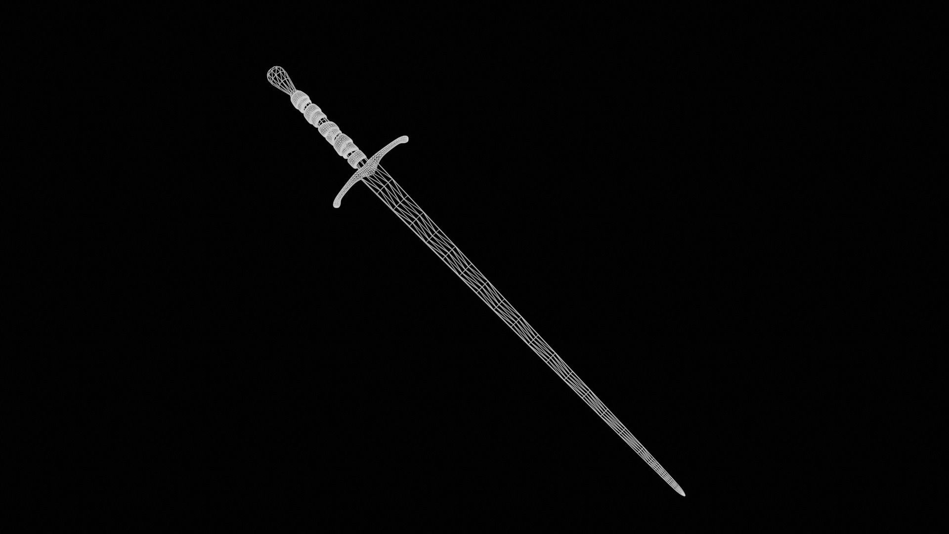 Long Sword with PBR material Game ready Low-poly 3D model_36