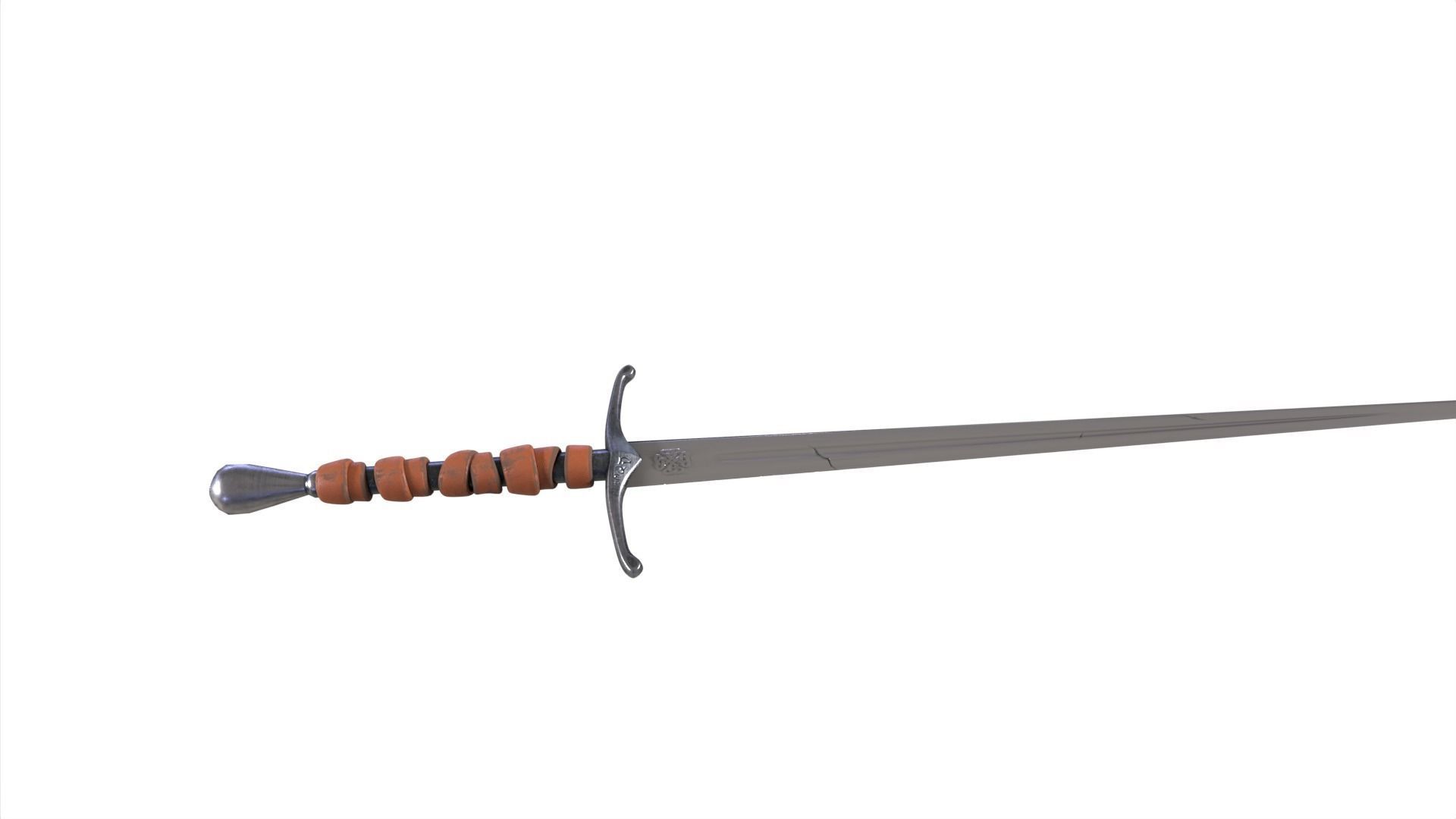 Long Sword with PBR material Game ready Low-poly 3D model_7