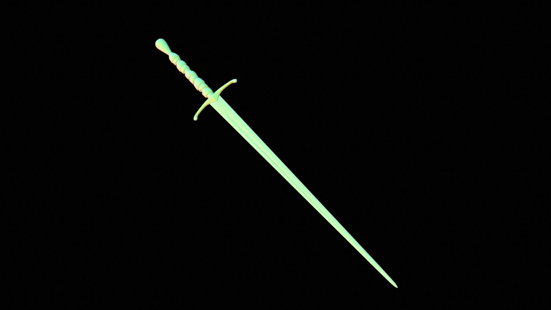 Long Sword with PBR material Game ready Low-poly 3D model_20