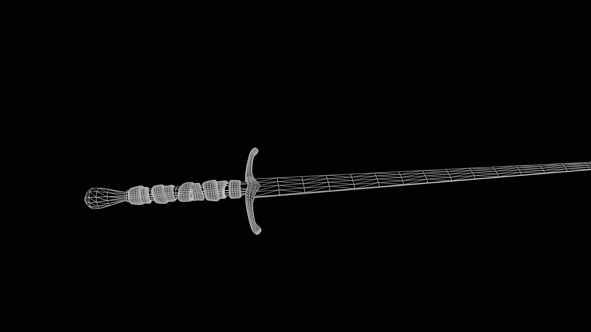 Long Sword with PBR material Game ready Low-poly 3D model_39