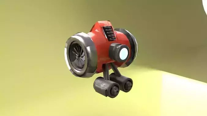 Drone Turret For Sci-fi Game And Animation 3D model