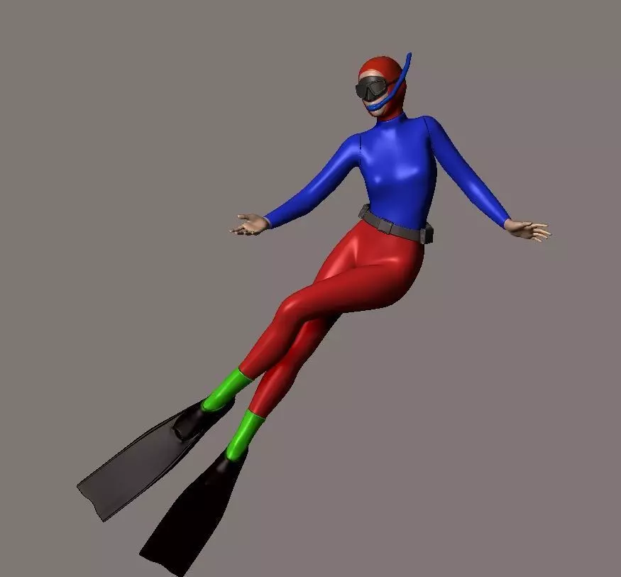 skin scuba 4 3D print model