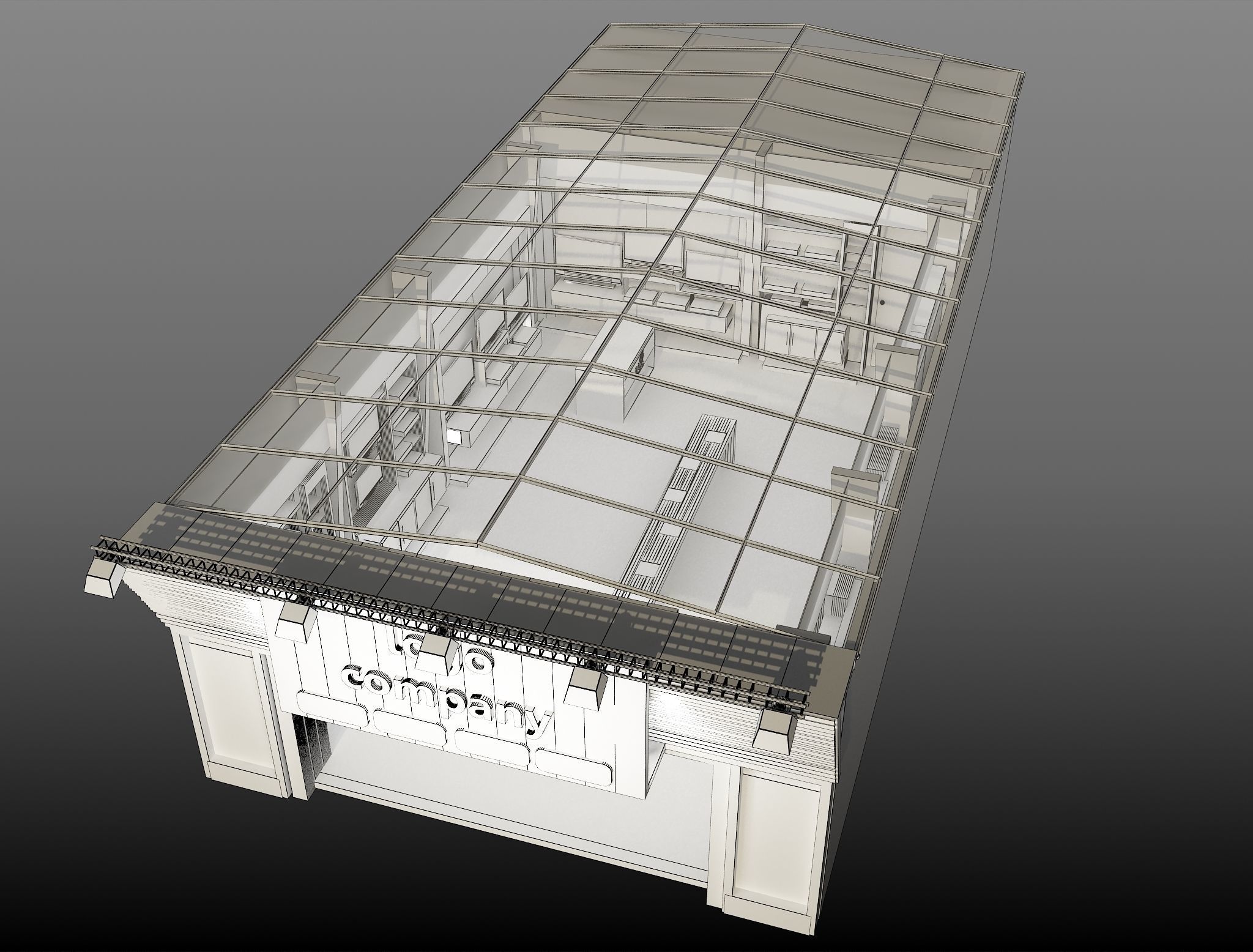 Exterior Design Tent Layout a69 3D model_7