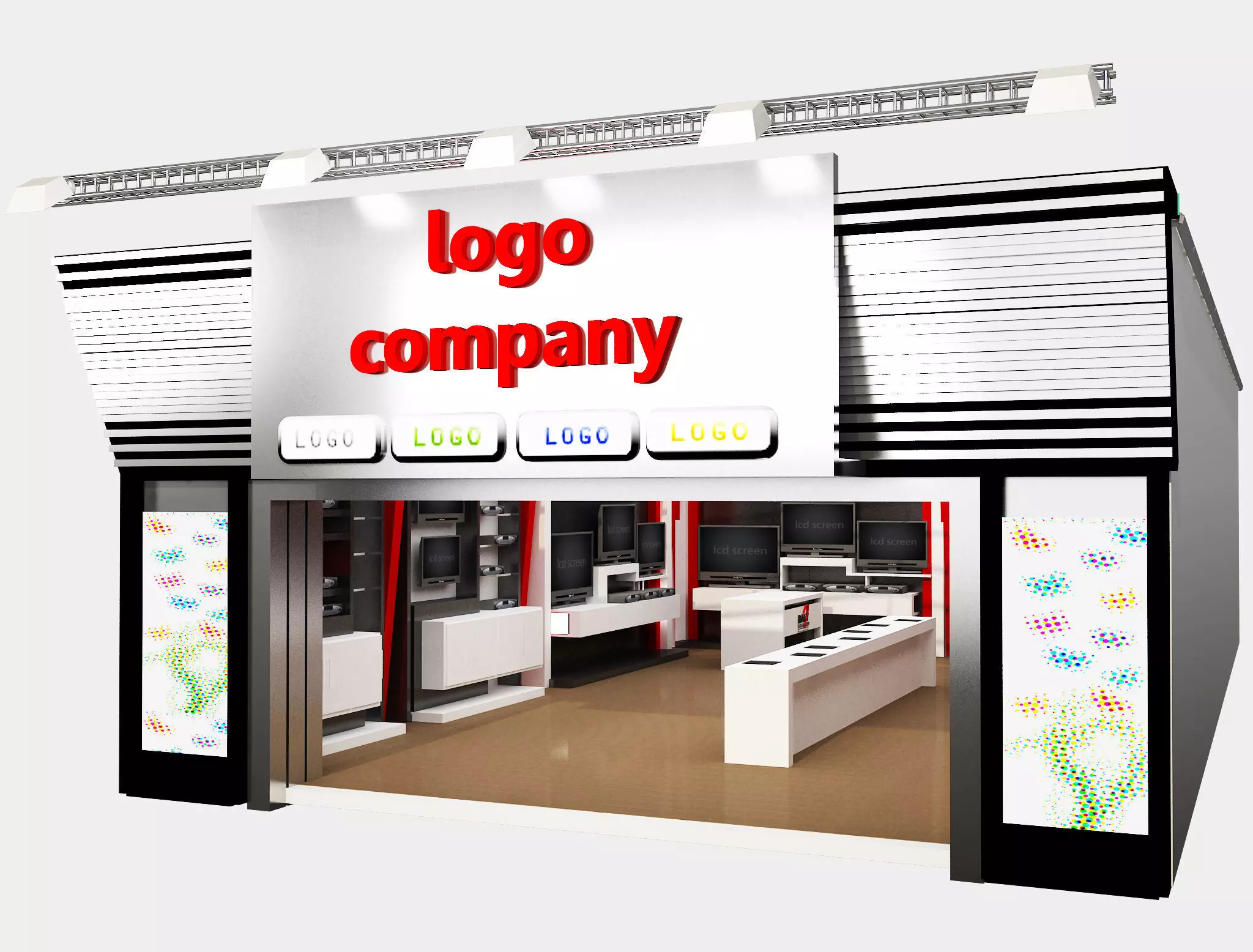 Exterior Design Tent Layout a69 3D model_0