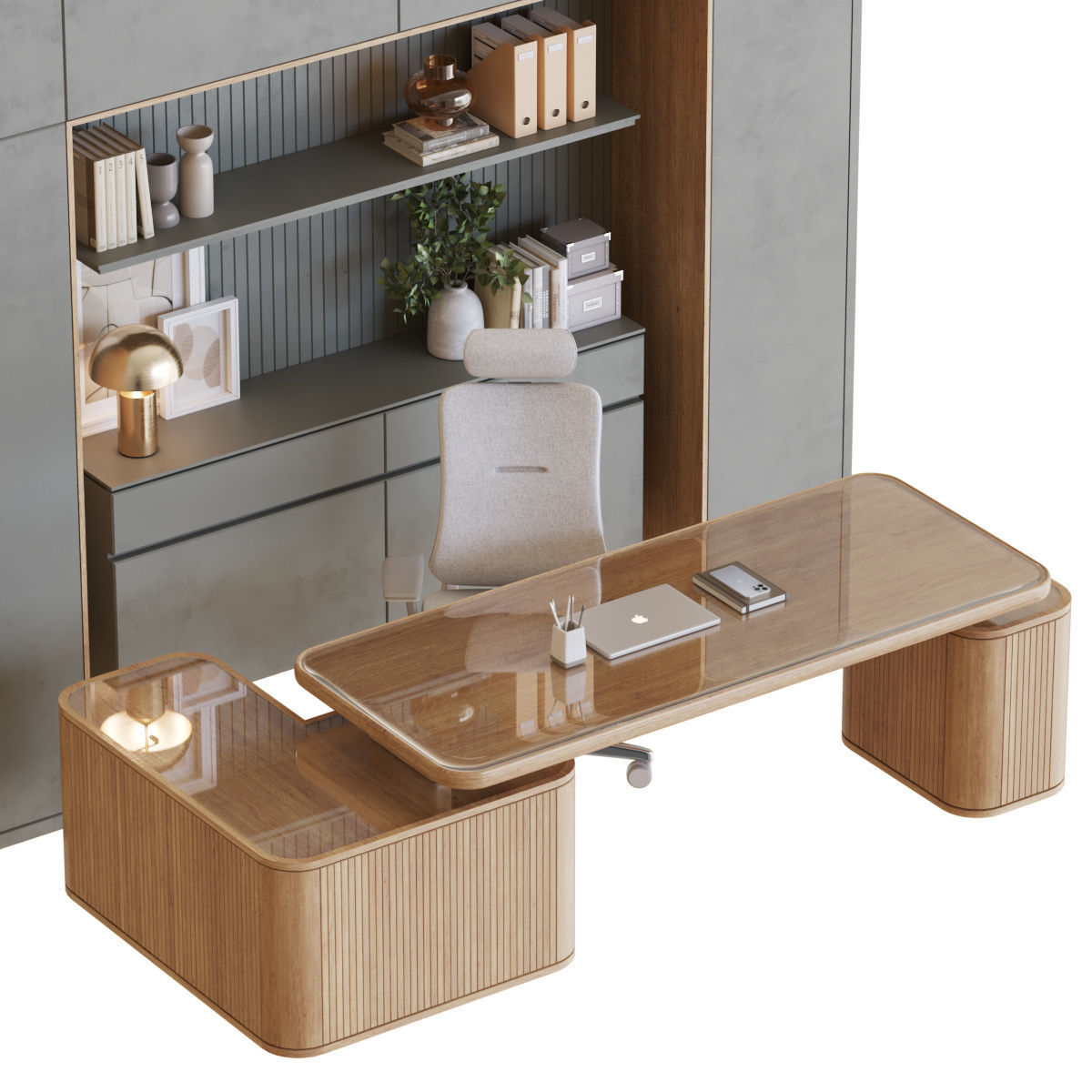 Workplace-07 modern office furniture 3D model_1