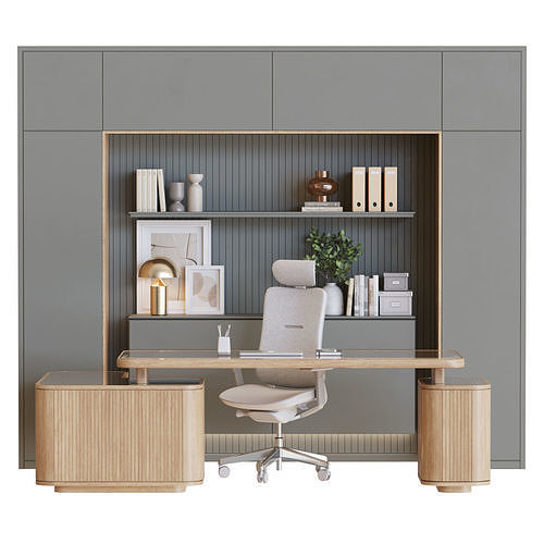 Workplace-07 modern office furniture 3D model