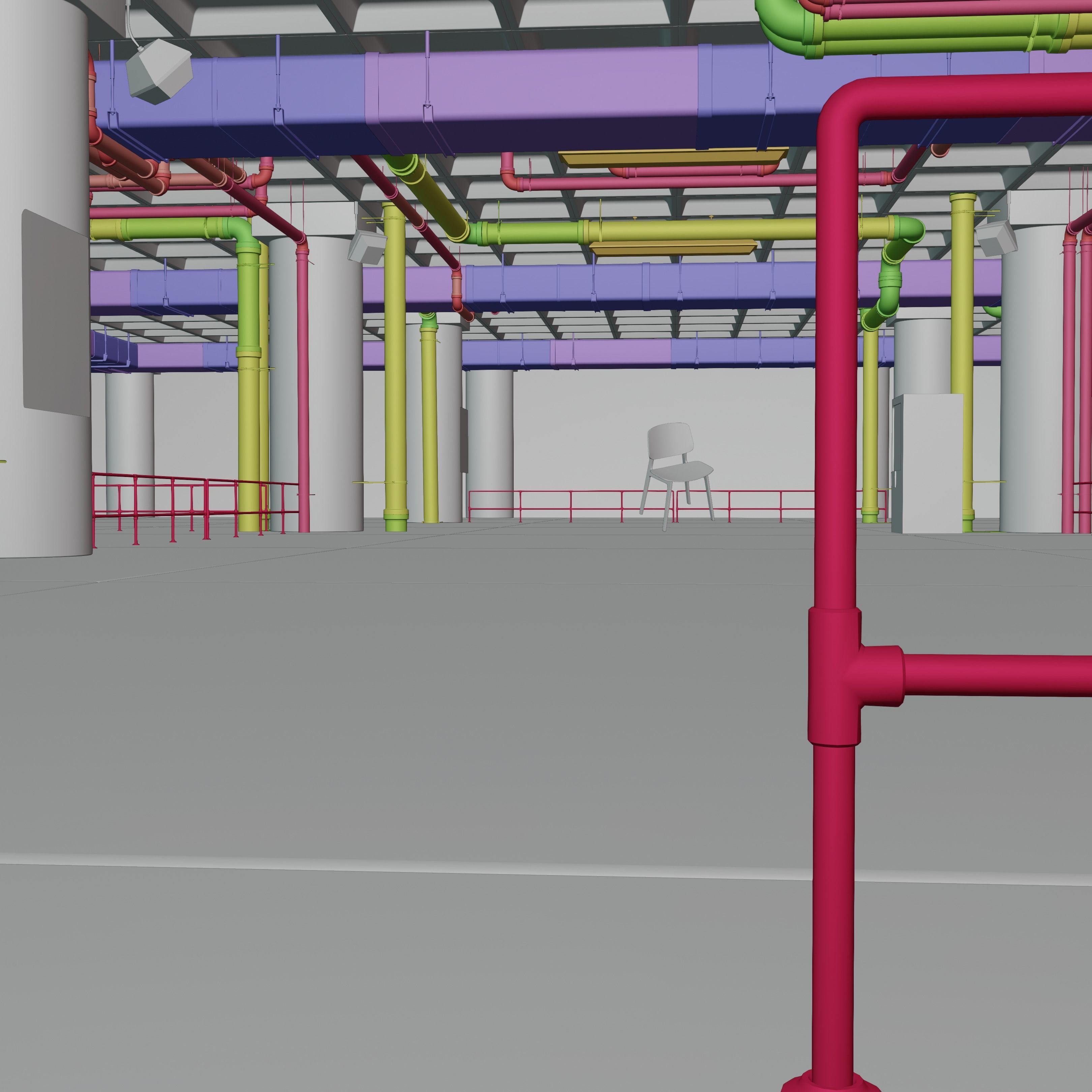 3d Dark Garage scene 3D model_2