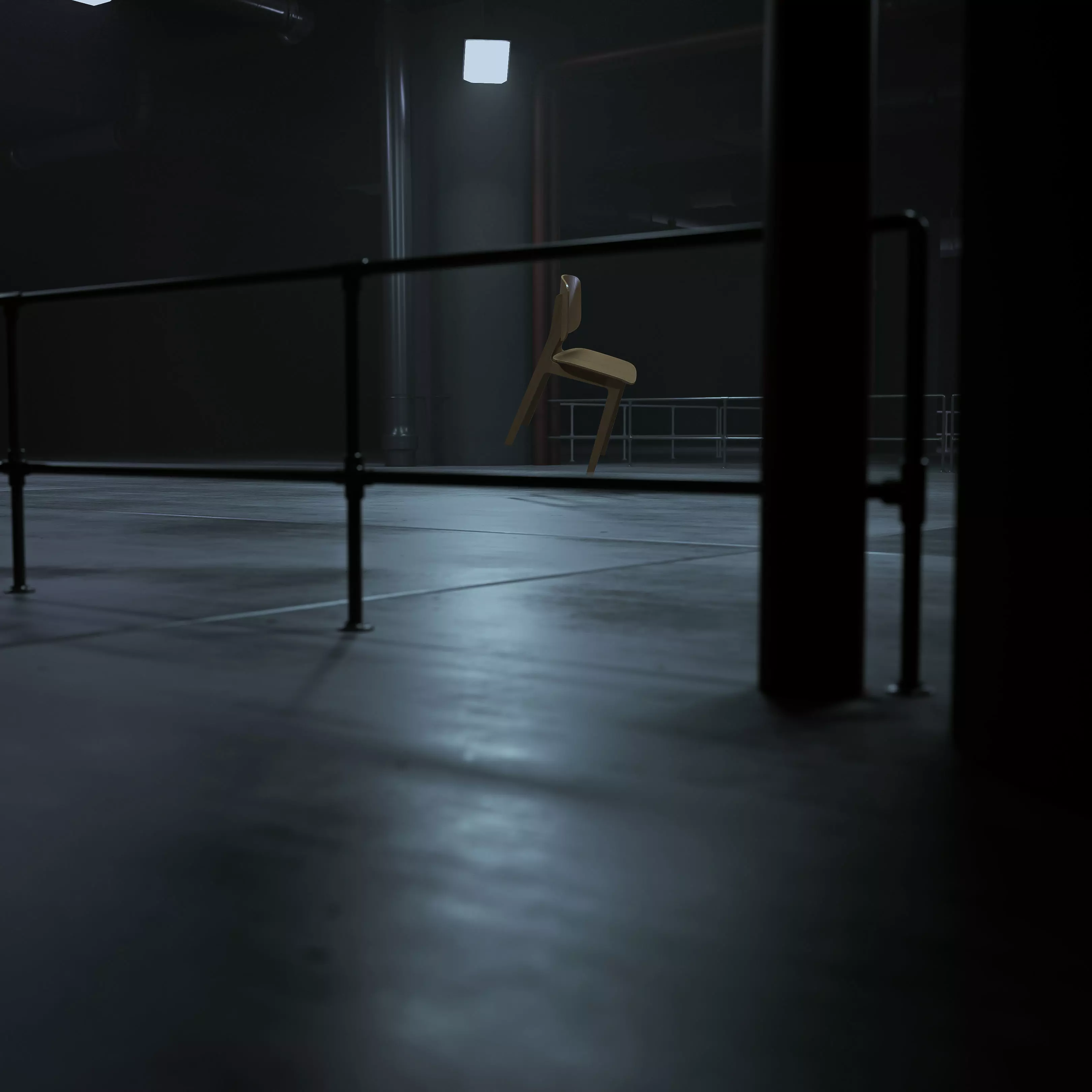 3d Dark Garage scene 3D model_0