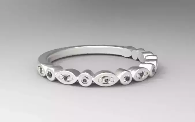 Ring 3dm gold band with diamonds