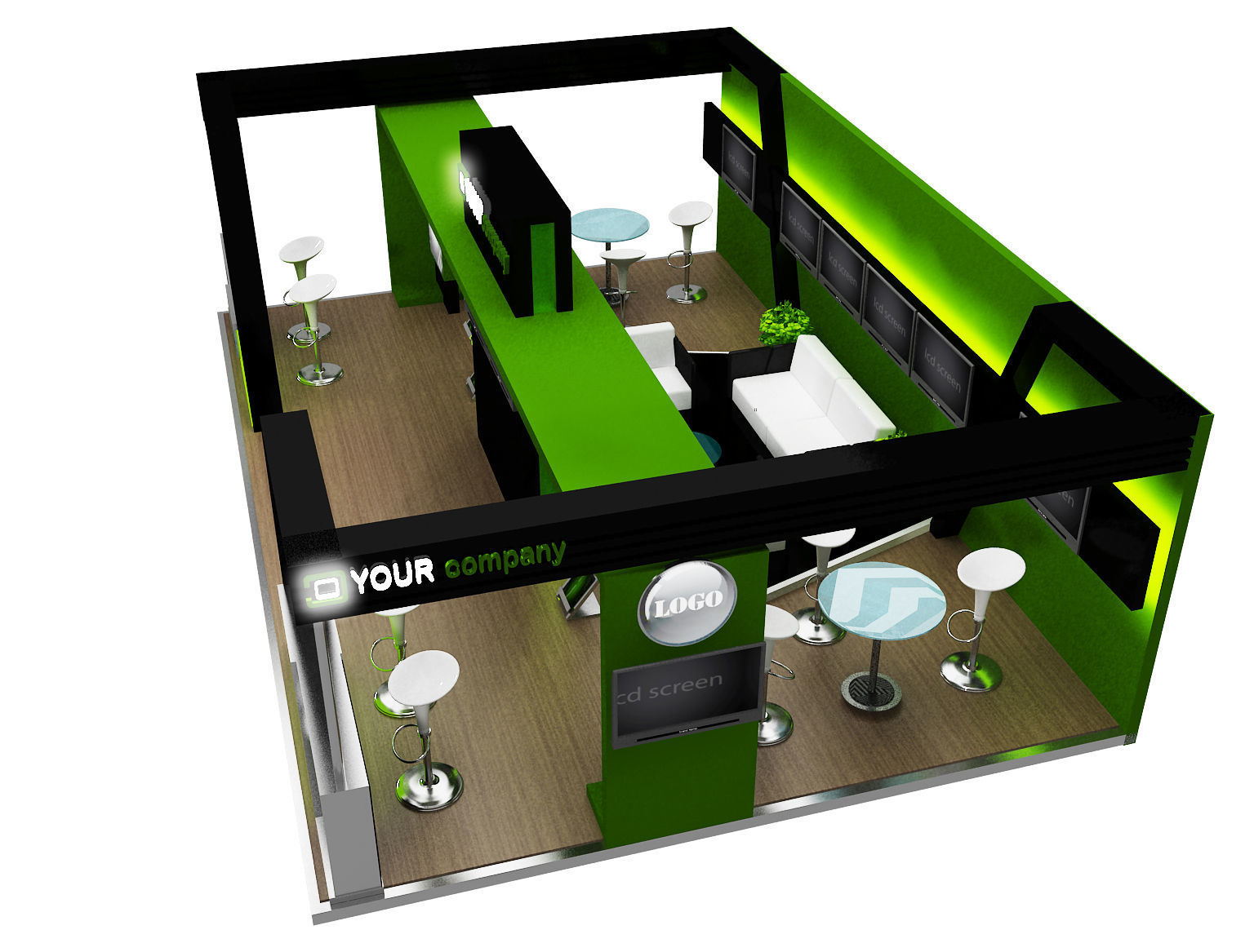 Booth Exhibition Stand a76 3D model_2