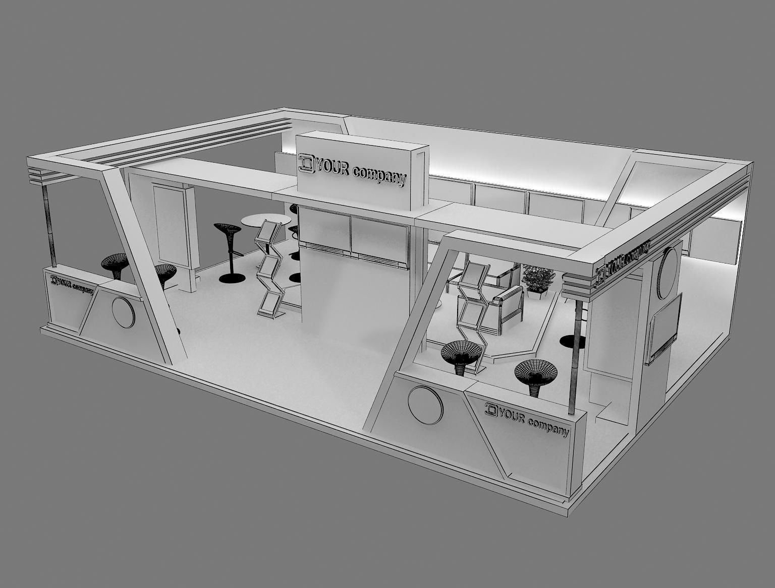 Booth Exhibition Stand a76 3D model_5