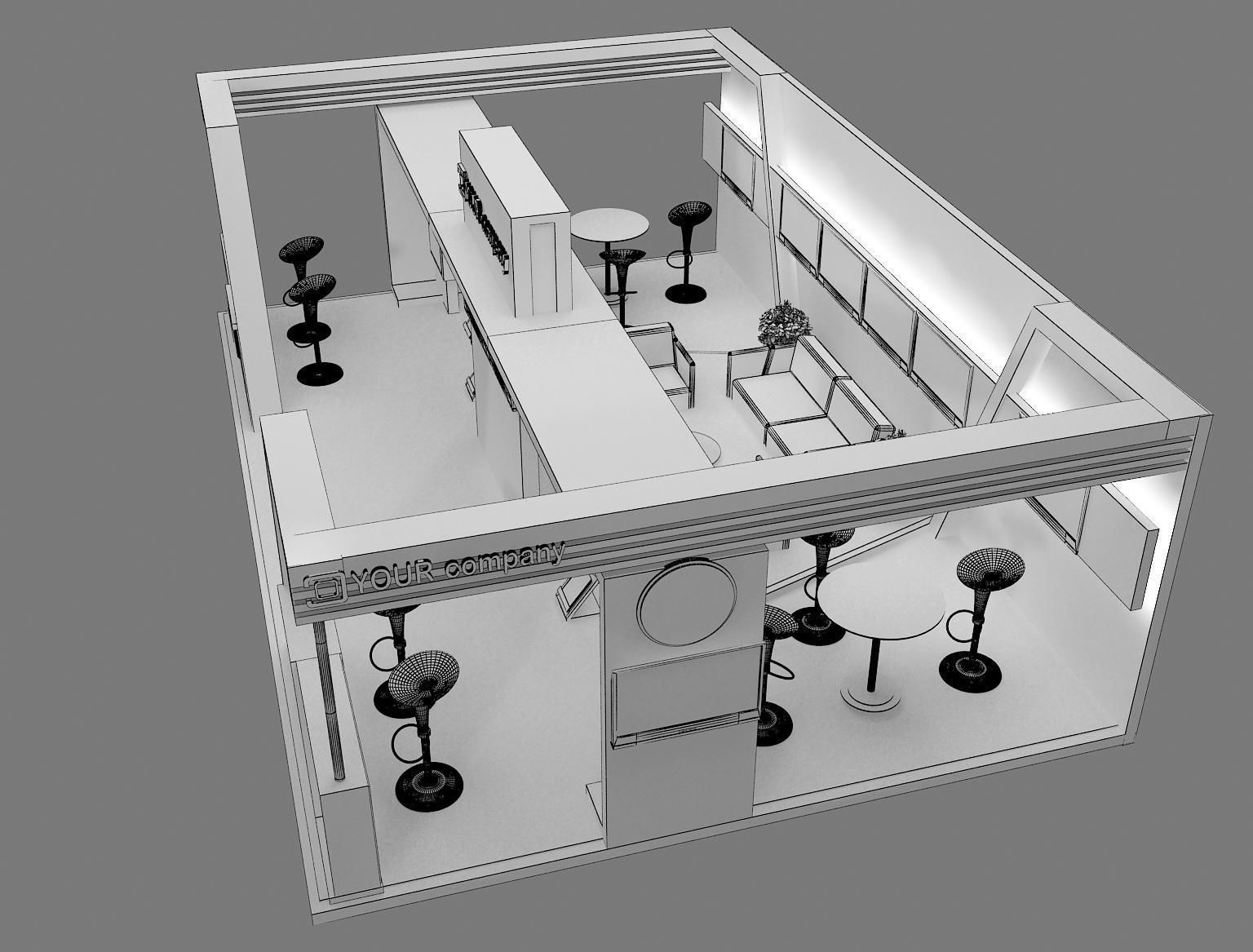 Booth Exhibition Stand a76 3D model_3