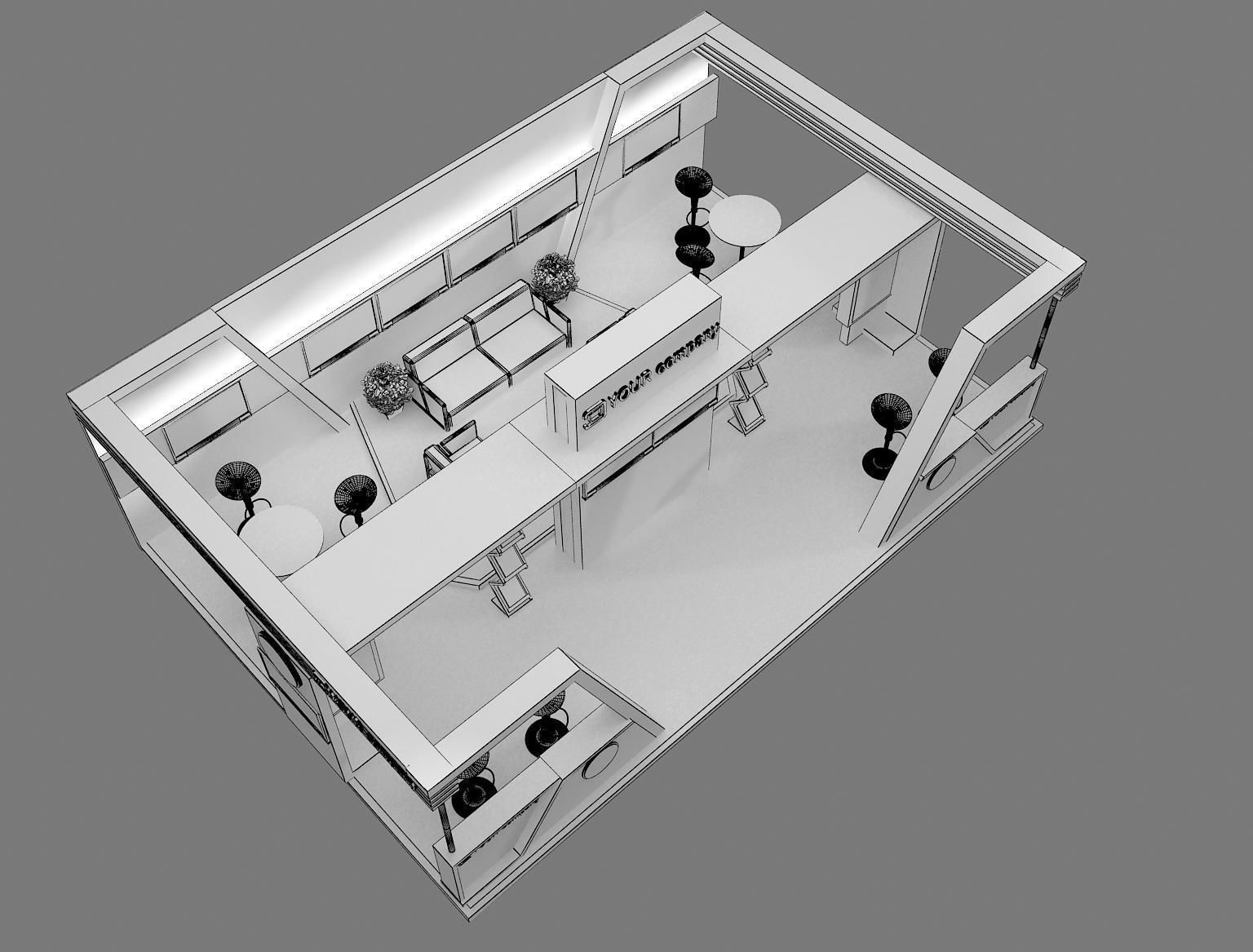 Booth Exhibition Stand a76 3D model_7