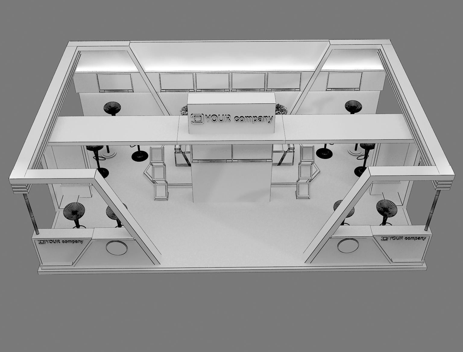 Booth Exhibition Stand a76 3D model_1