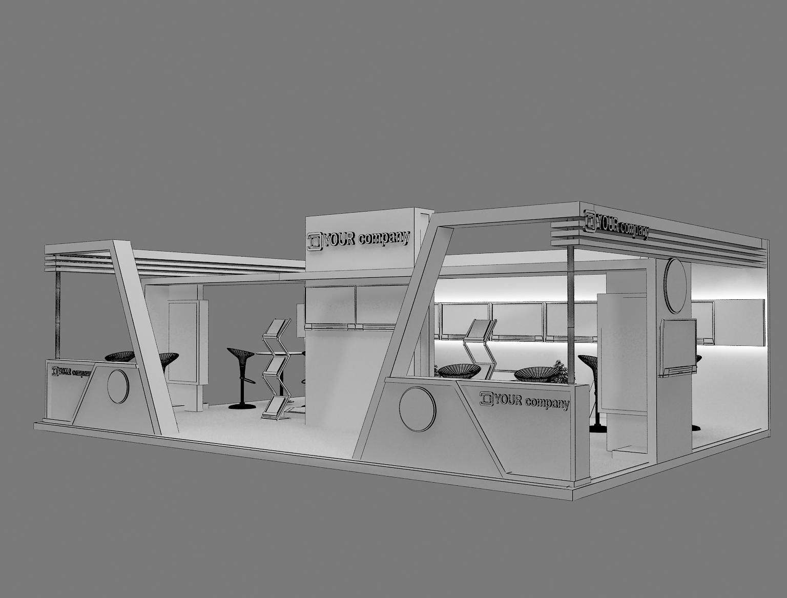 Booth Exhibition Stand a76 3D model_9