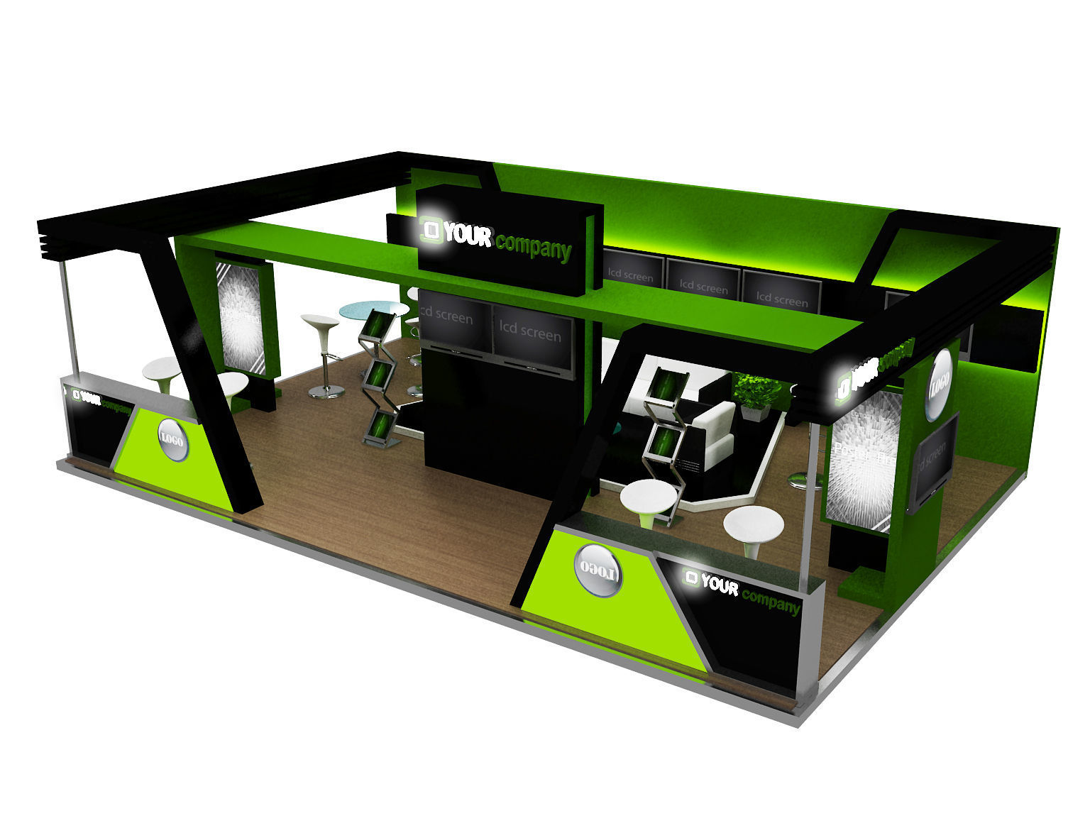 Booth Exhibition Stand a76 3D model_4