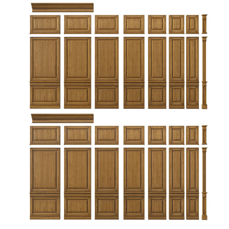 Wooden panel 01 05 3D model_19
