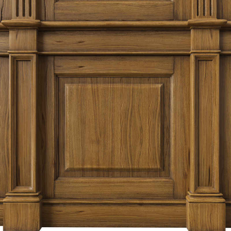 Wooden panel 01 05 3D model_4