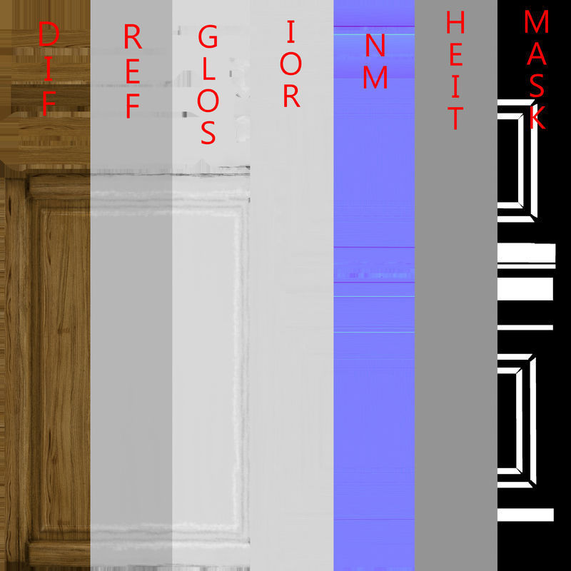 Wooden panel 01 05 3D model_29