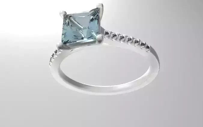 Ring 3dm aquamarine engagement