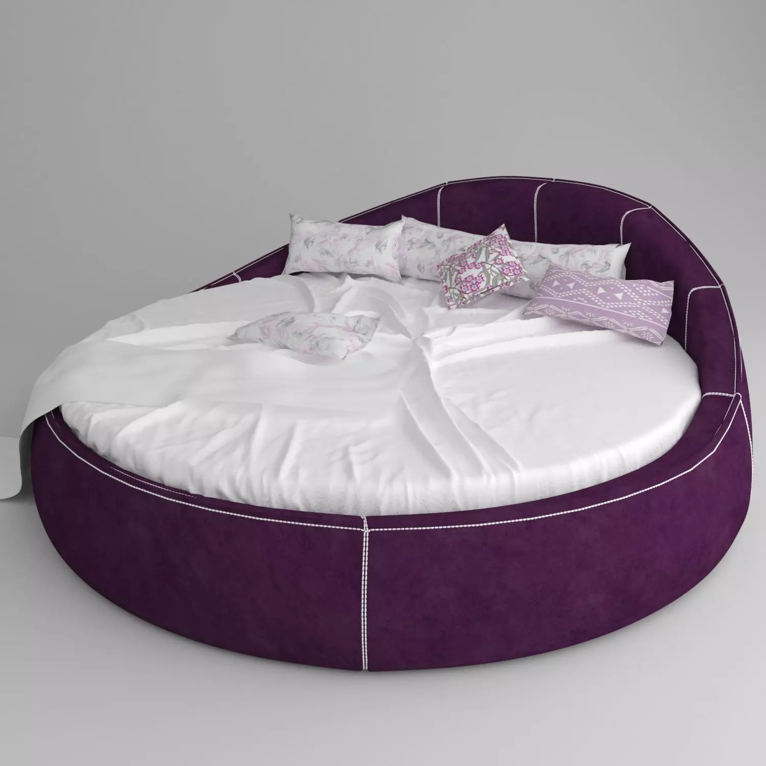 Rounded Bed 3D model_0