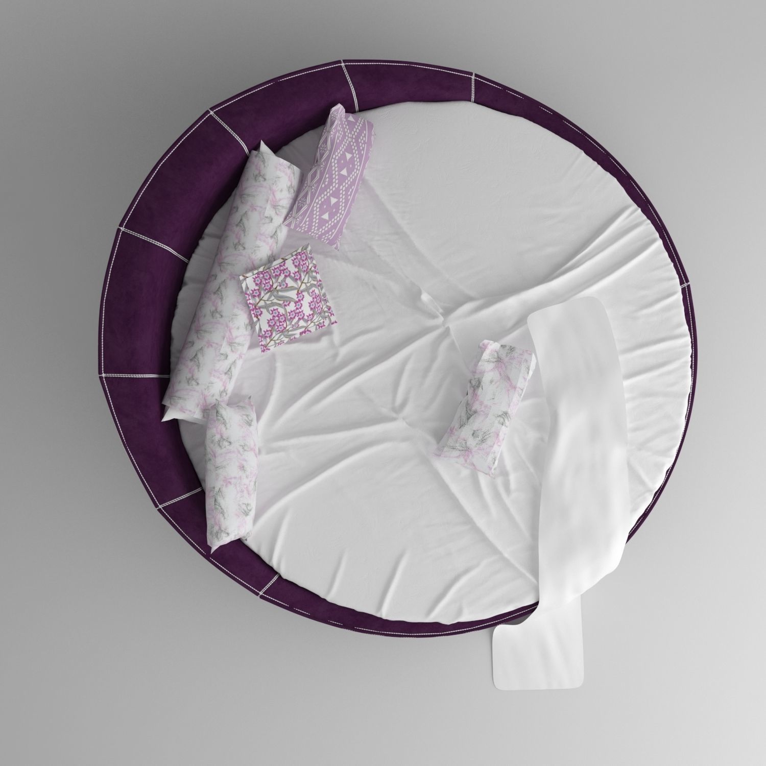 Rounded Bed 3D model_1