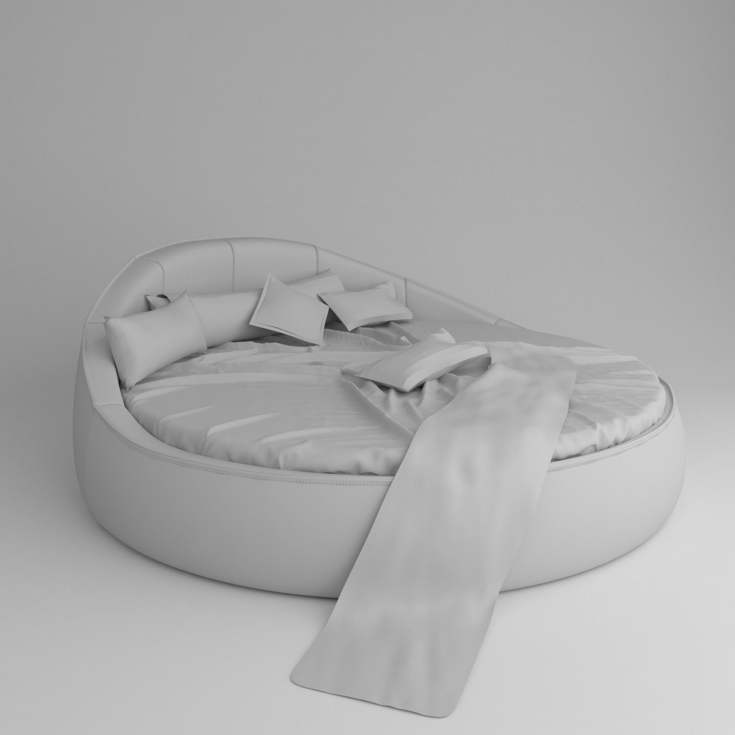 Rounded Bed 3D model_8