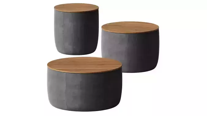 Upholstered Storage Ottoman - West Elm 3D model