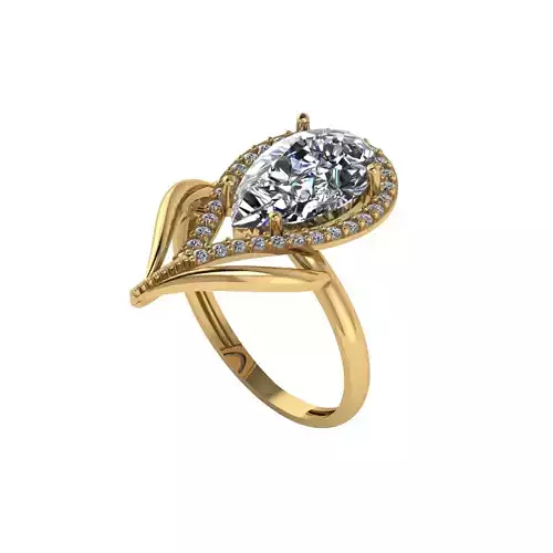 Women ring with stones for 3D printing gold and silver 3D print model