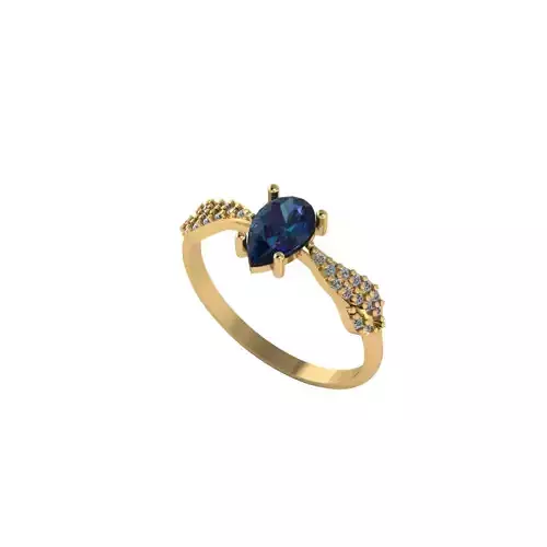 Women ring with stones for 3D printing gold and silver 3D print model