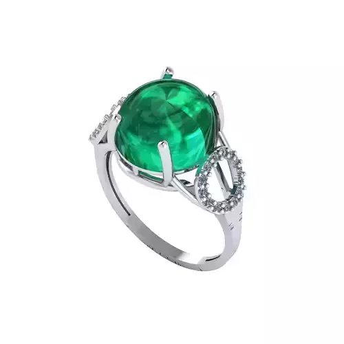 Women ring with stones for 3D printing gold and silver