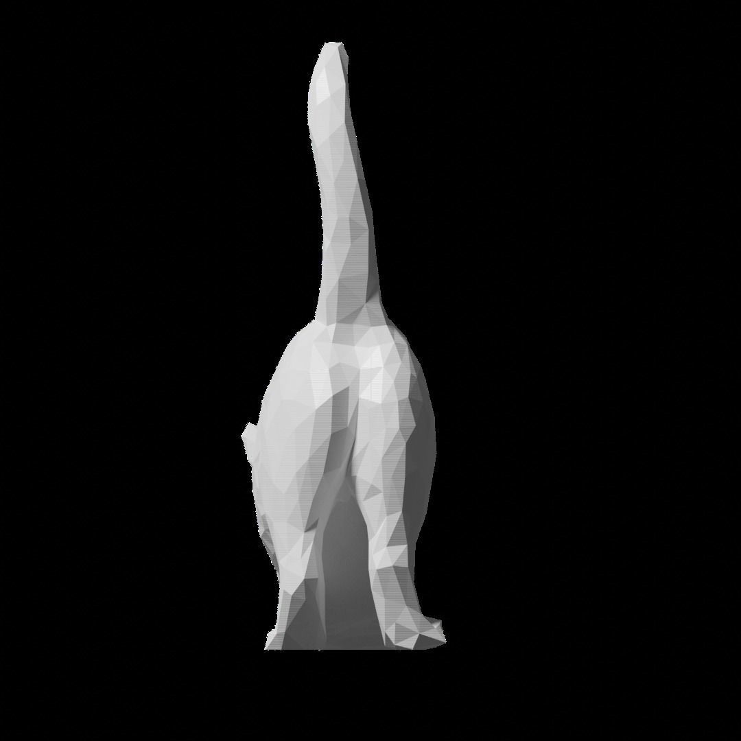 Low Poly Stretching Cat for 3D-Printing 3D print model_3