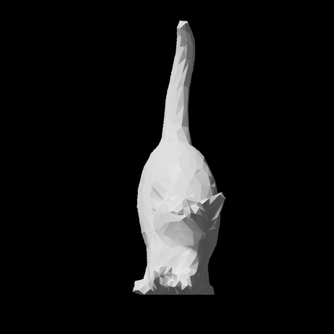 Low Poly Stretching Cat for 3D-Printing 3D print model_1