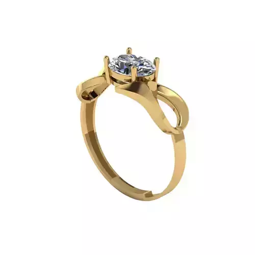 Women ring with stones for 3D printing gold and silver