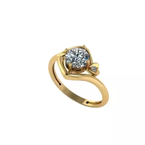 Women ring with stones for 3D printing gold and silver