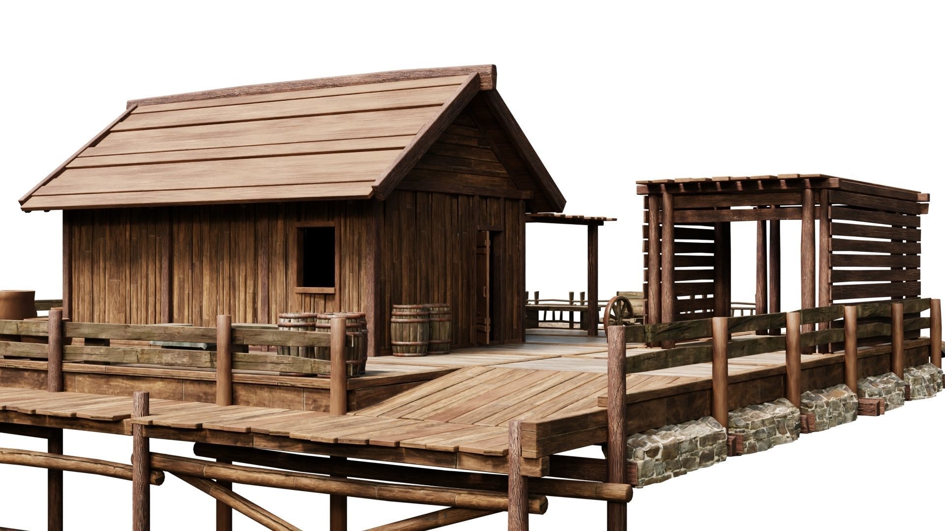Old Lake House 26 PBR 4K GameReady Low-poly 3D model_1