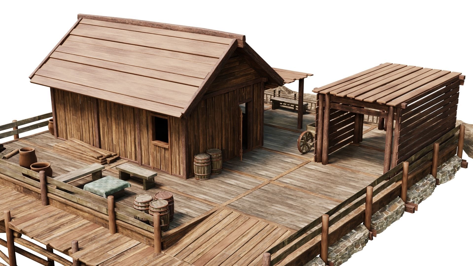 Old Lake House 26 PBR 4K GameReady Low-poly 3D model_8