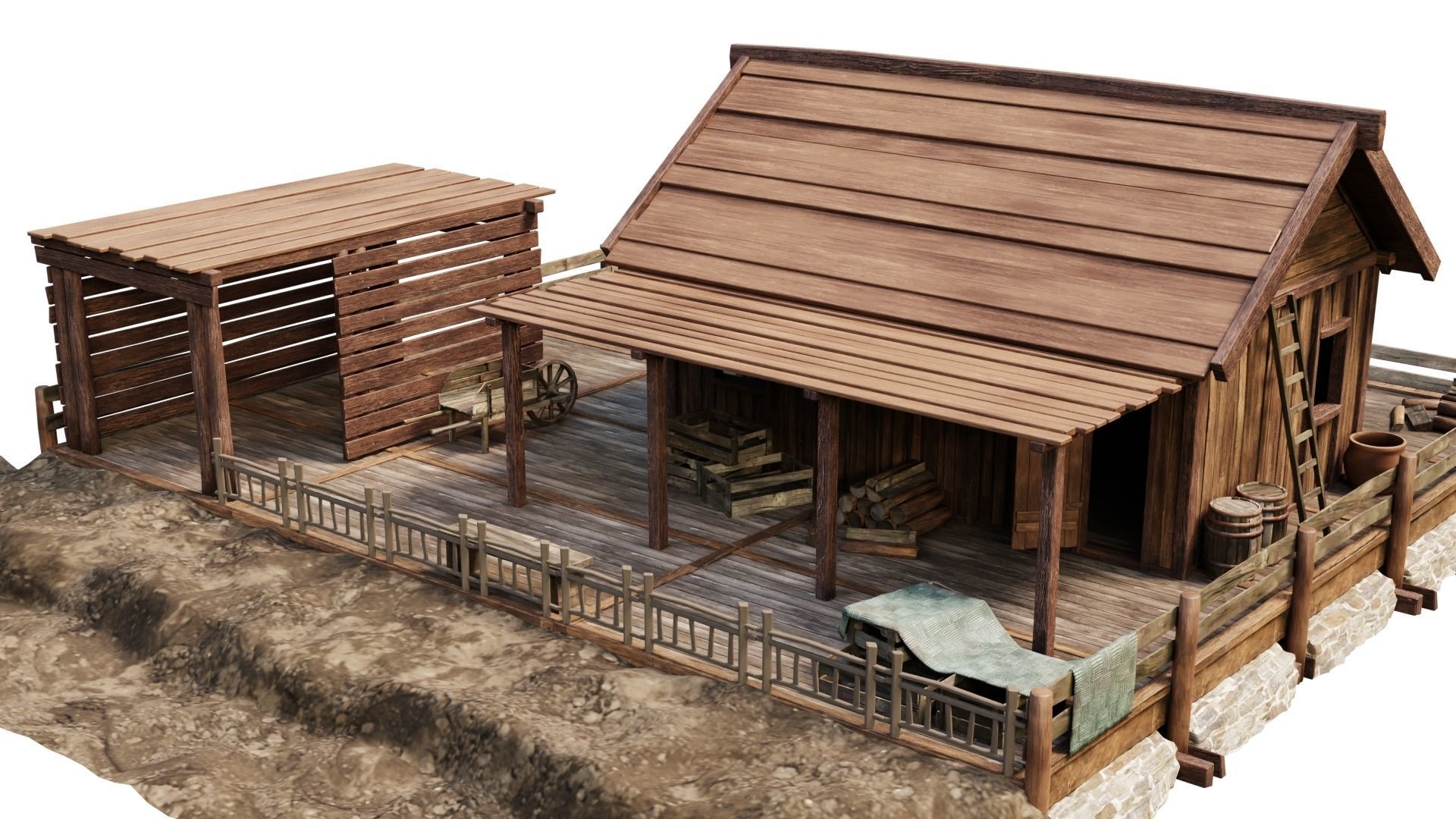 Old Lake House 26 PBR 4K GameReady Low-poly 3D model_11