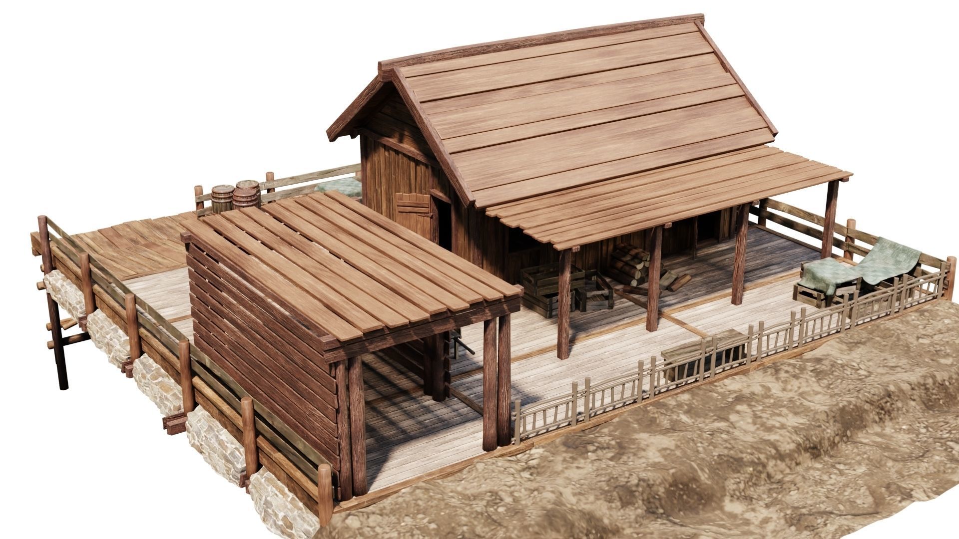 Old Lake House 26 PBR 4K GameReady Low-poly 3D model_2