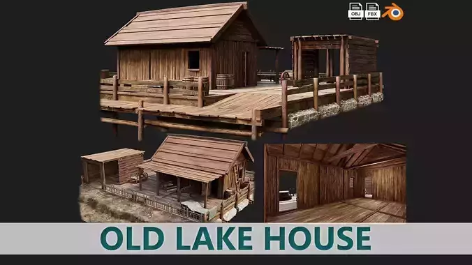 Old Lake House 26 PBR 4K GameReady