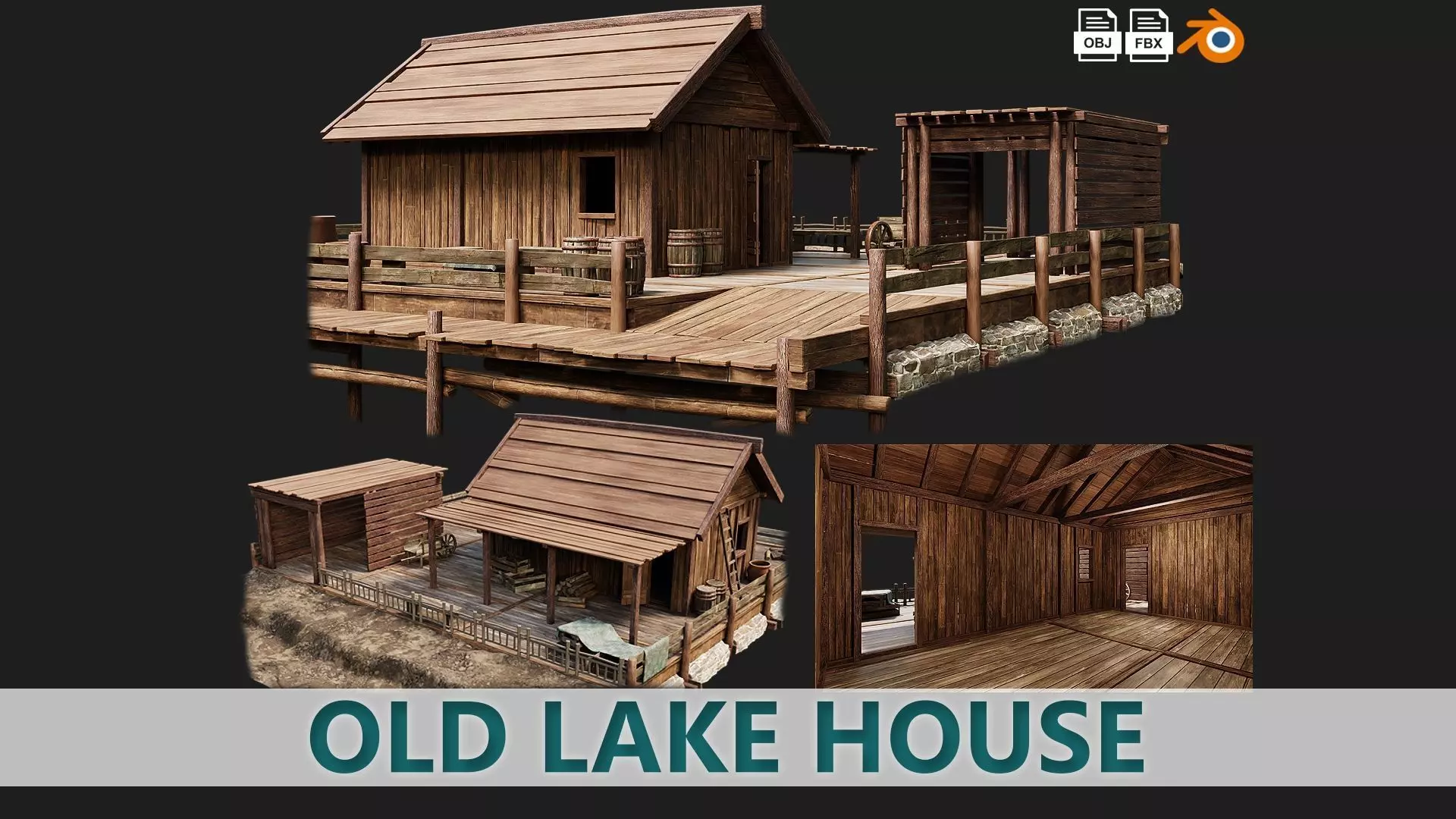Old Lake House 26 PBR 4K GameReady Low-poly 3D model_0