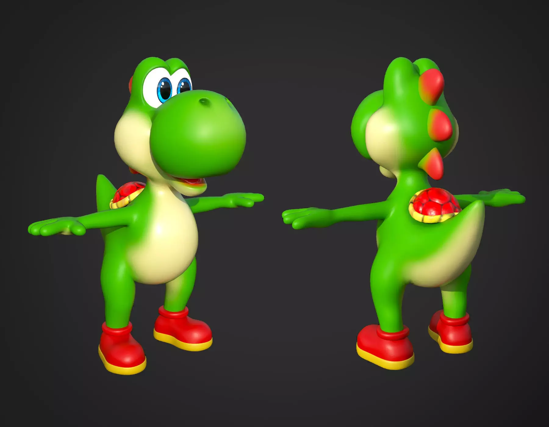 Yoshi from Super Mario Low-poly 3D model