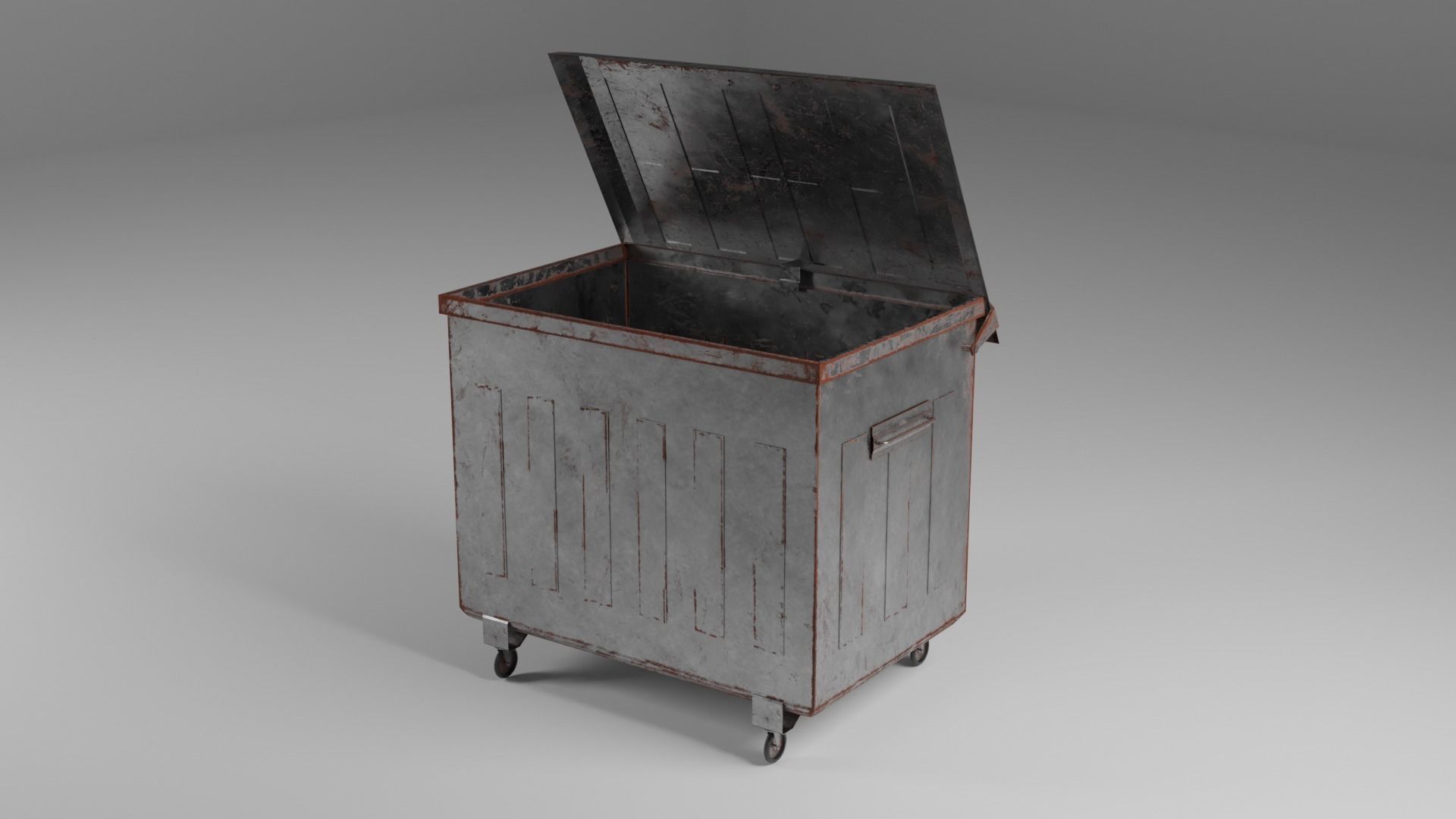 rusty dumpster Low-poly 3D model_2
