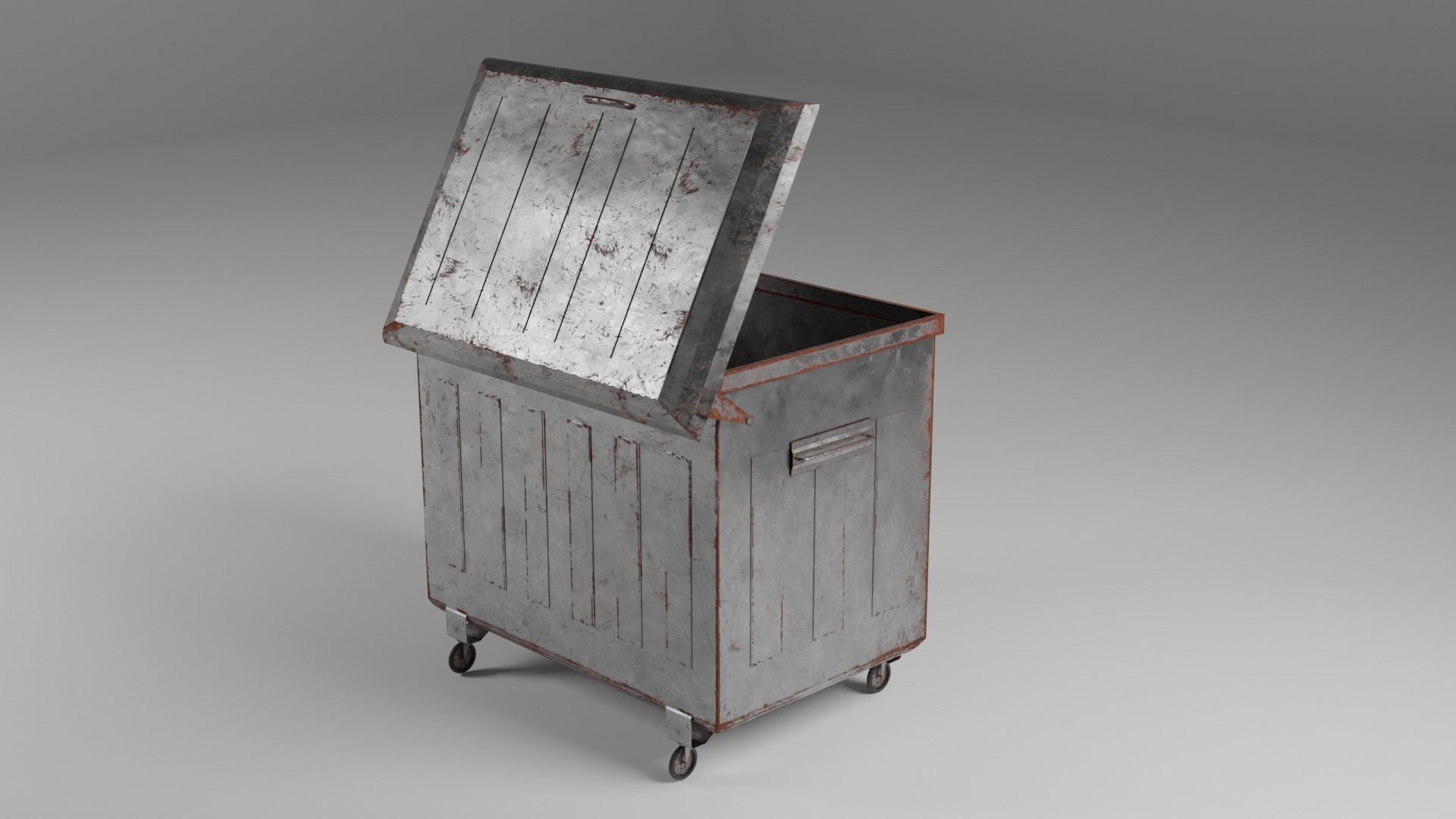 rusty dumpster Low-poly 3D model_4